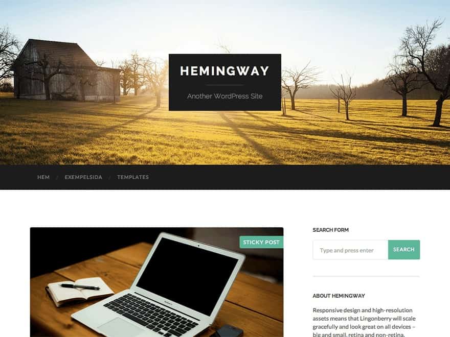 Hemingway WordPress theme
