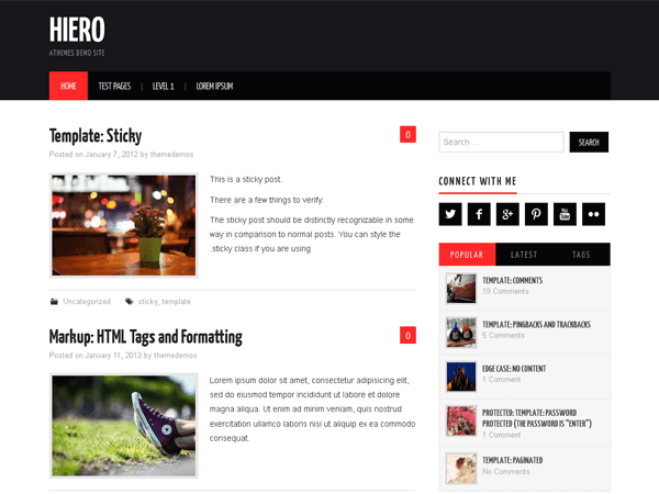 Hiero WordPress blog theme