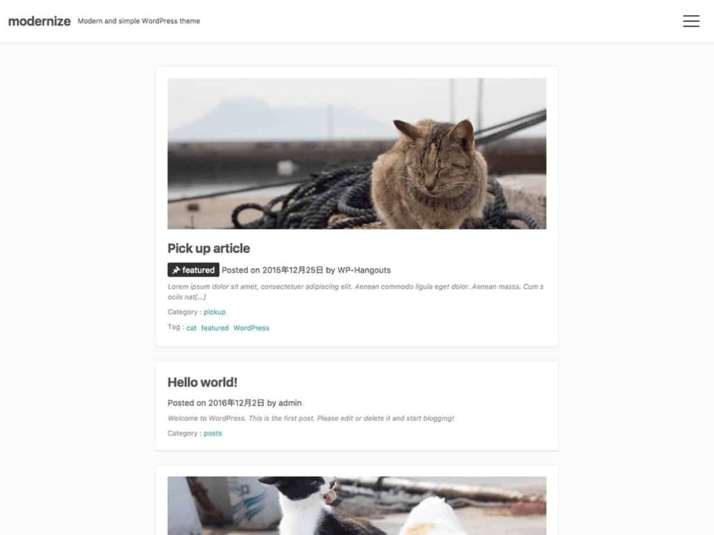 Modernize WordPress theme