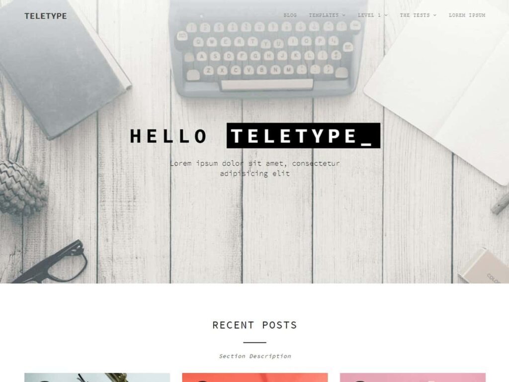 Teletype WordPress blog theme