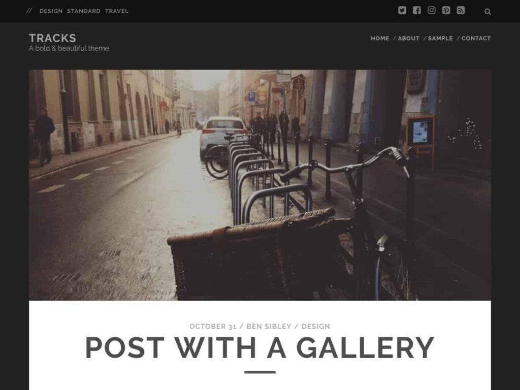 Tracks WordPress blog theme