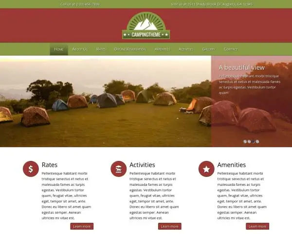 Camping Theme For WordPress