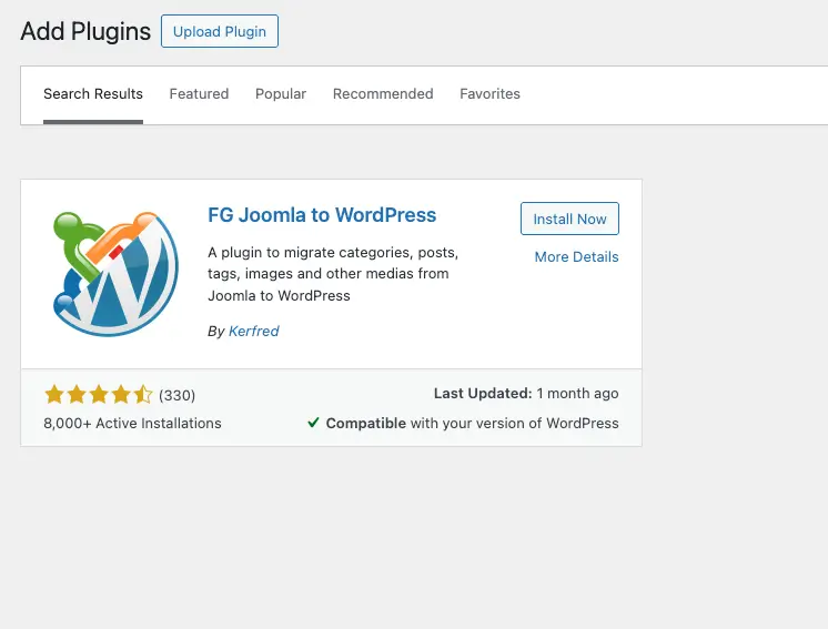 FG Joomla to WordPress